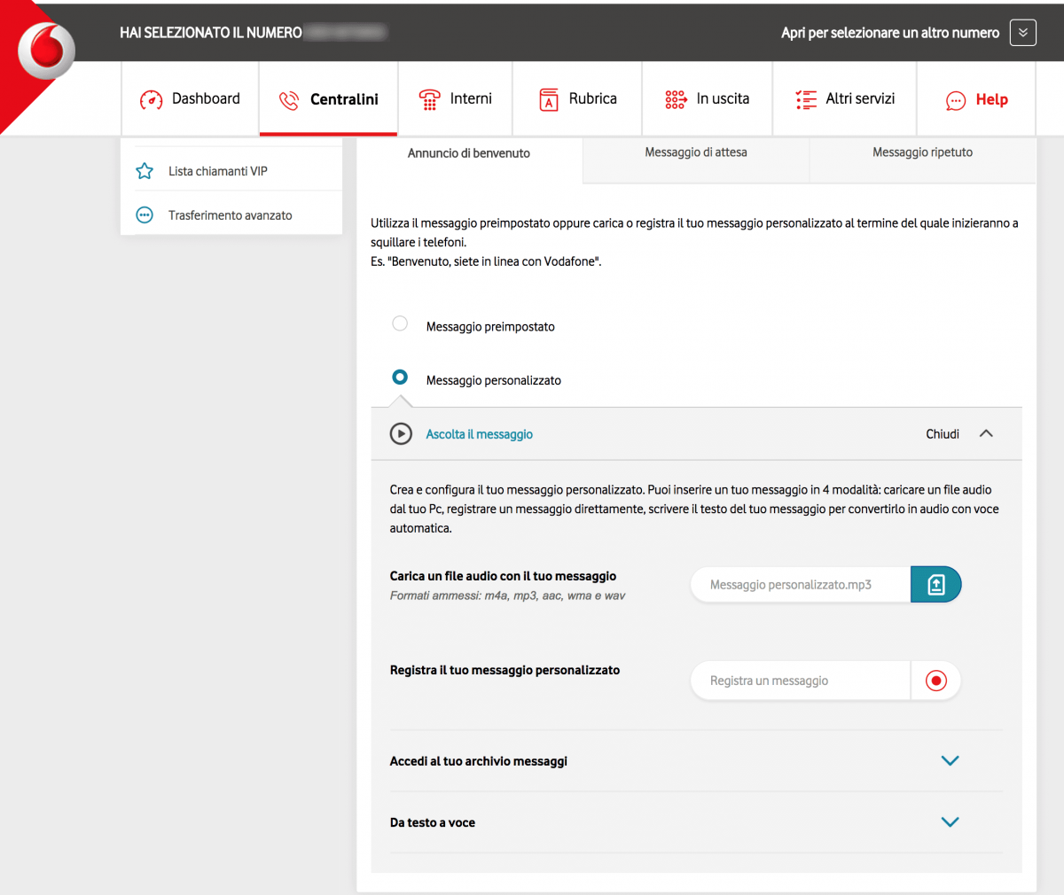 come togliere la segreteria telefonica Vodafone Italia